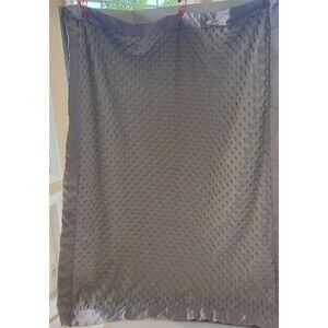 HB Hudson Baby Blanket 30" x 40" Gray Minky Dot Satin Back & Edge Crib Security